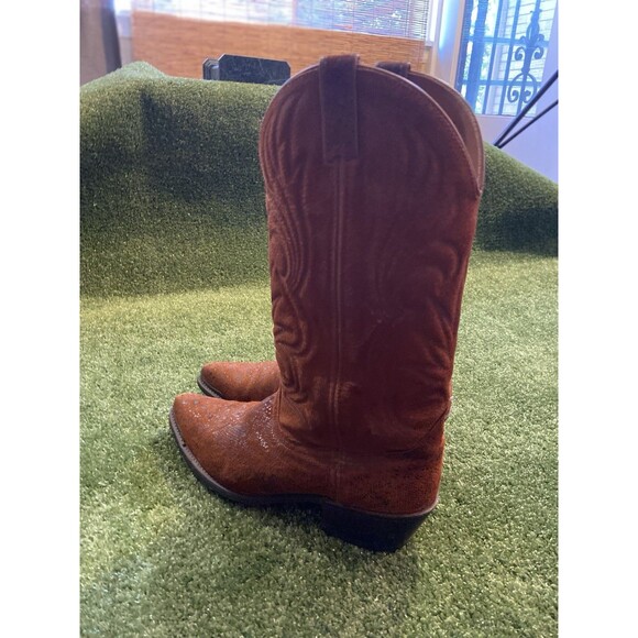 Vintage ACME Cowboy Boots Men’s Size 9.5 Exotic Snakeskin Python Brown Shoes USA main image 7